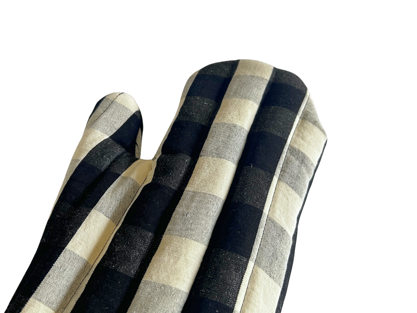 【loomer ルーマー】Cotton-Linen Checked Fabric Oven Mitt LM126-KG106 Monochrome Block Check/HK00637
