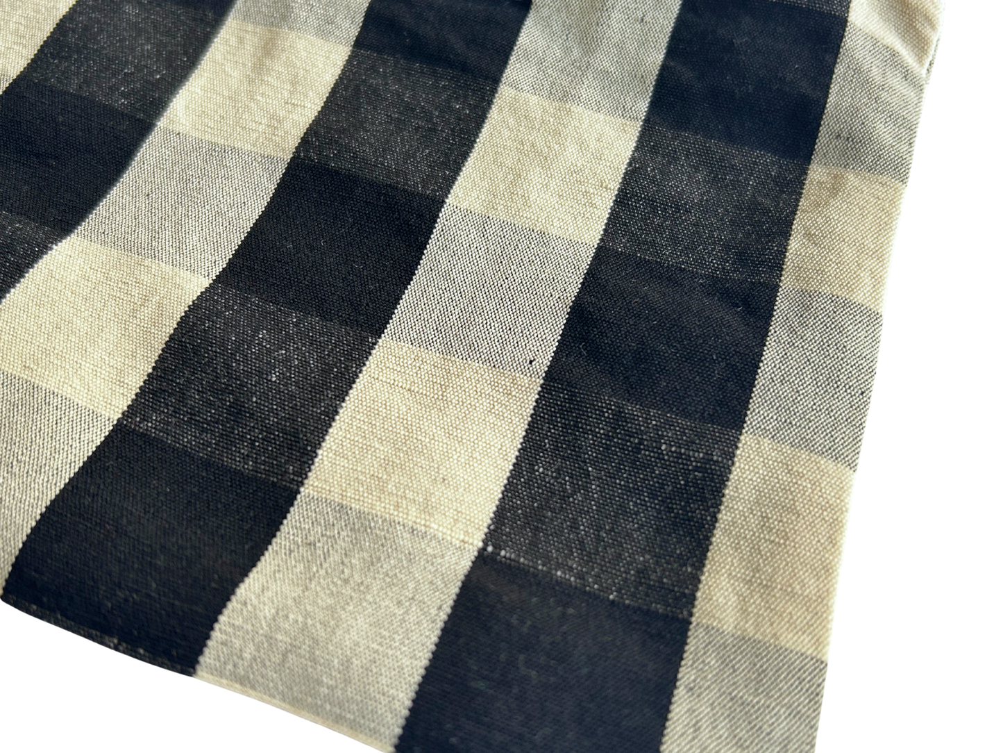 【loomer ルーマー】Cotton-LinenChecked Fabric Pouch LM126-PC103 Monochrome Block Check/HK00635