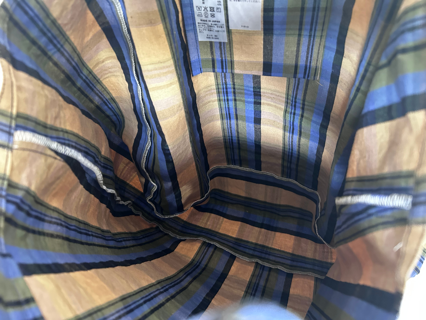 【loomer ルーマー】Cotton-Linen Checked Fabric Tote LM126-BG104 Camel Tartan/HK00636