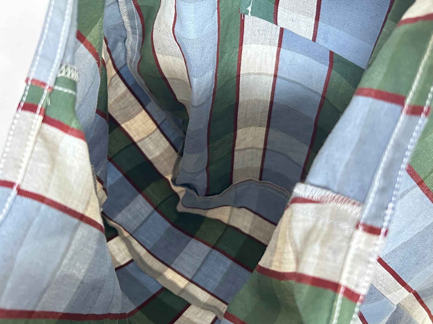 【loomer ルーマー】Cotton-Linen Checked Fabric Tote LM126-BG104 Blue-Green Block Check/HK00636