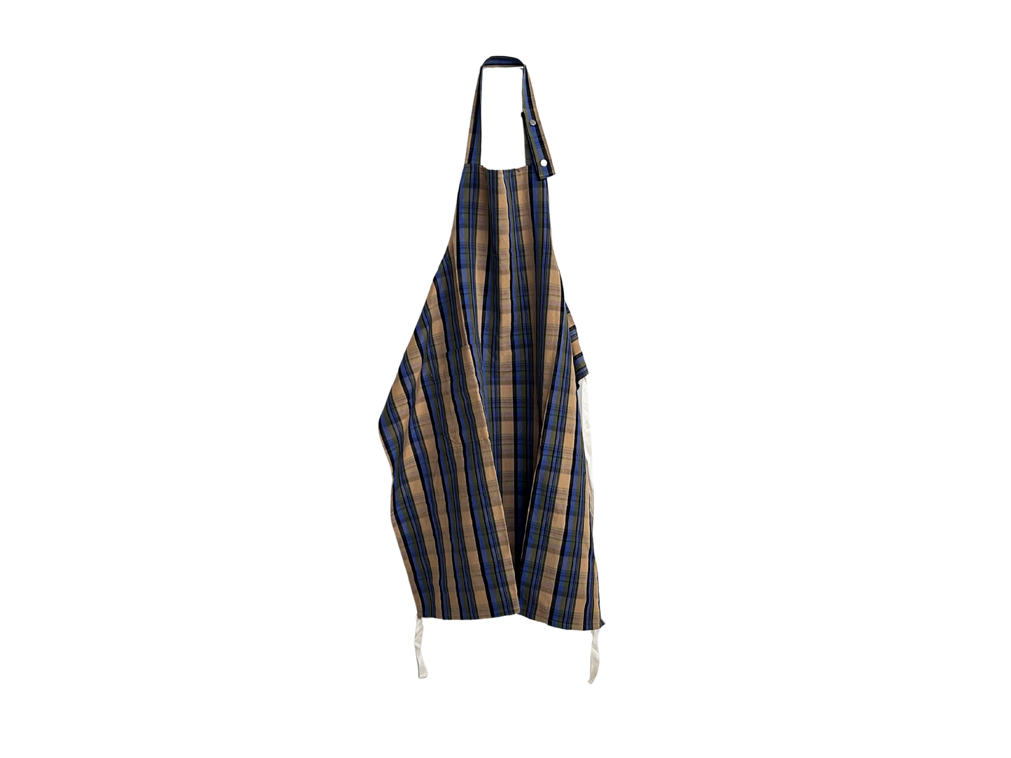 【loomer ルーマー】Cotton-Linen Checked Fabric Apron LM126-ER108 Camel Tartan/HK00638