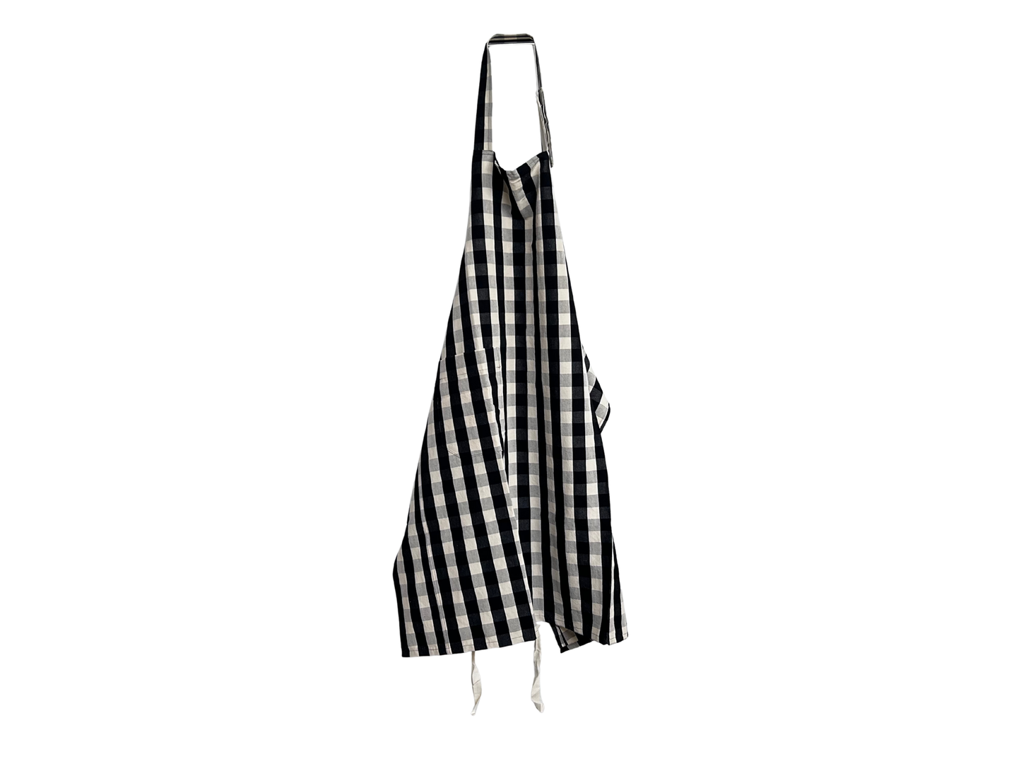 【loomer ルーマー】Cotton-Linen Checked Fabric Apron LM126-ER108 Monochrome Block Check/HK00638