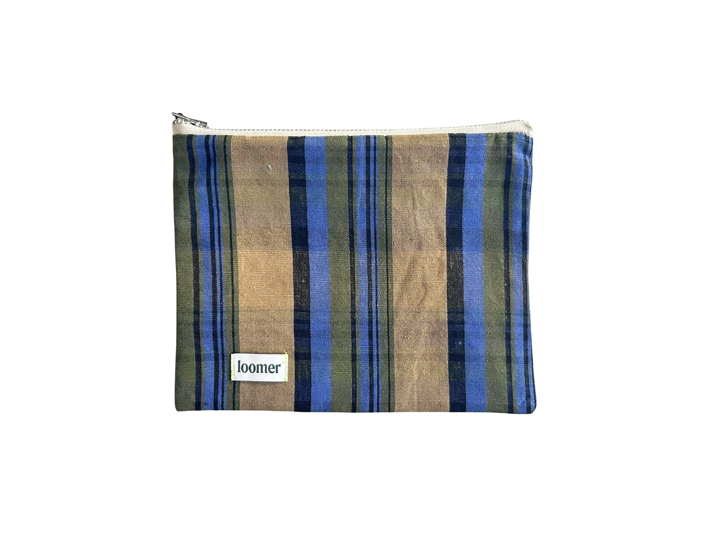 【loomer ルーマー】Cotton-LinenChecked Fabric Pouch LM126-PC103 Camel Tartan/HK00635