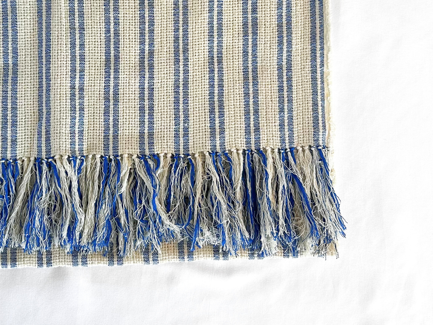 【loomer ルーマー】Indian Cotton Blanket LM126-KT110 BLUE STRIPE/HK00639