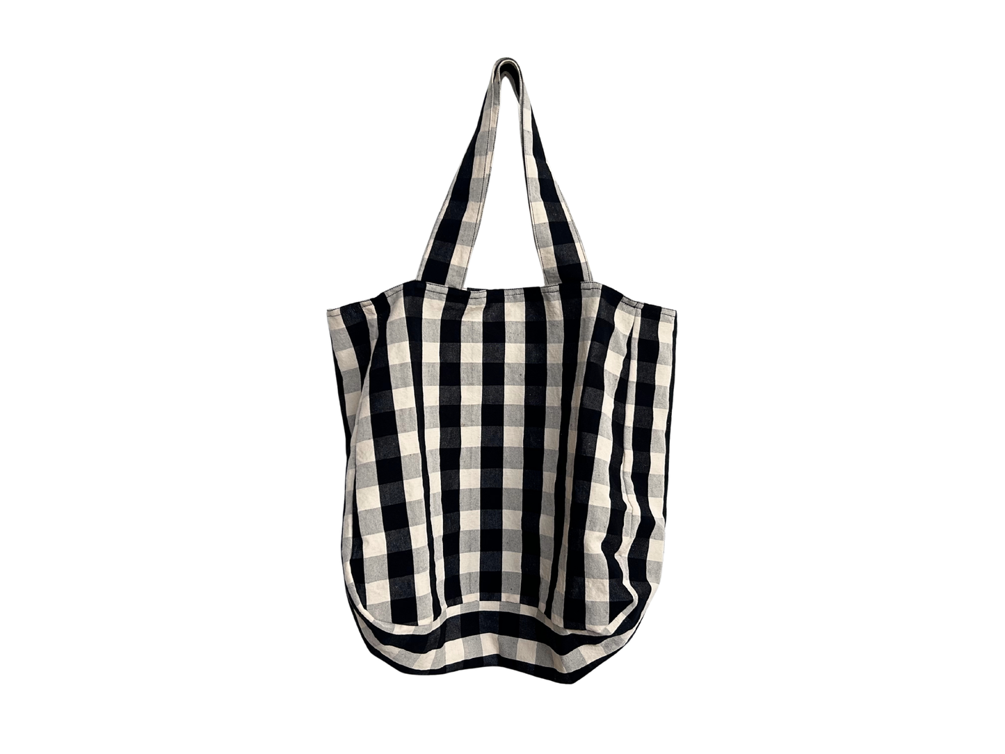 【loomer ルーマー】Cotton-Linen Checked Fabric Tote LM126-BG104 Monochrome Block Check/HK00636