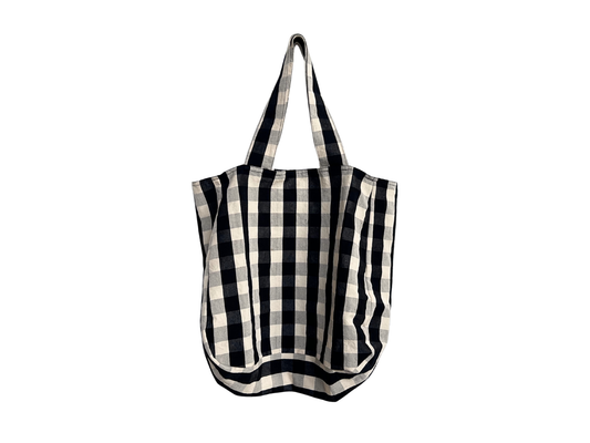 【loomer ルーマー】Cotton-Linen Checked Fabric Tote LM126-BG104 Monochrome Block Check/HK00636