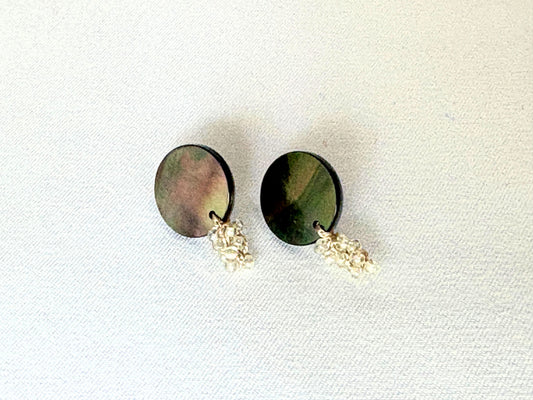 【Greenford 伊藤真子】TUKI 望 Shell&Beads ピアス クロ  / GF00020
