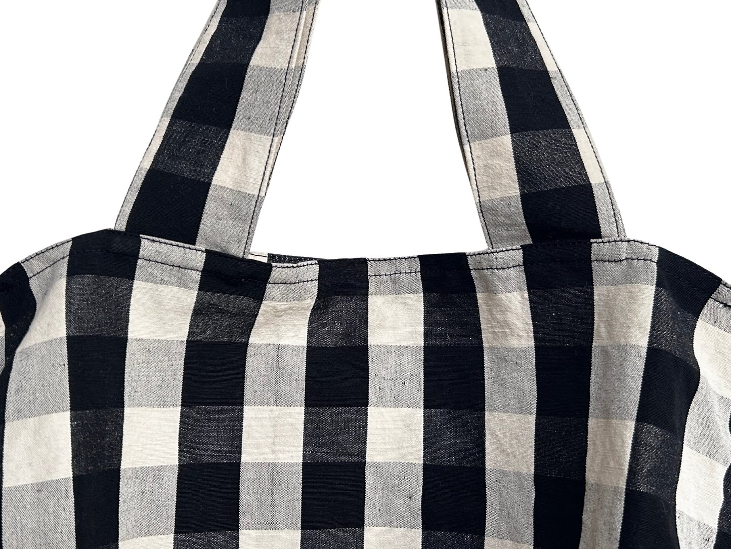 【loomer ルーマー】Cotton-Linen Checked Fabric Tote LM126-BG104 Monochrome Block Check/HK00636