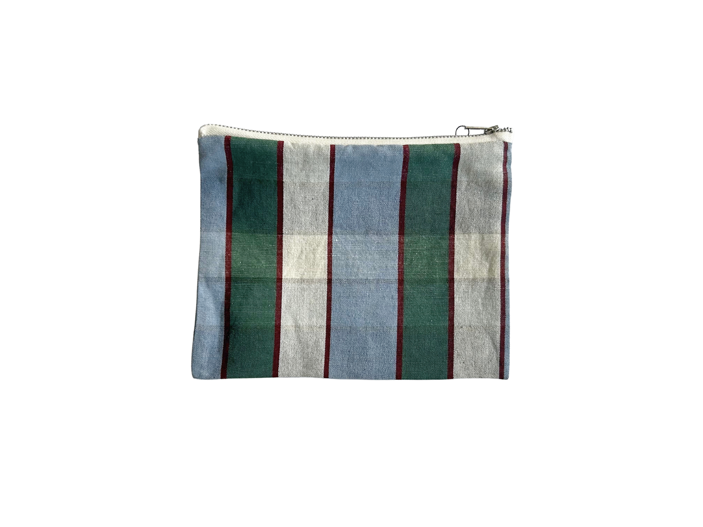 【loomer ルーマー】Cotton-LinenChecked Fabric Pouch LM126-PC103 Blue-Green Block Check/HK00635