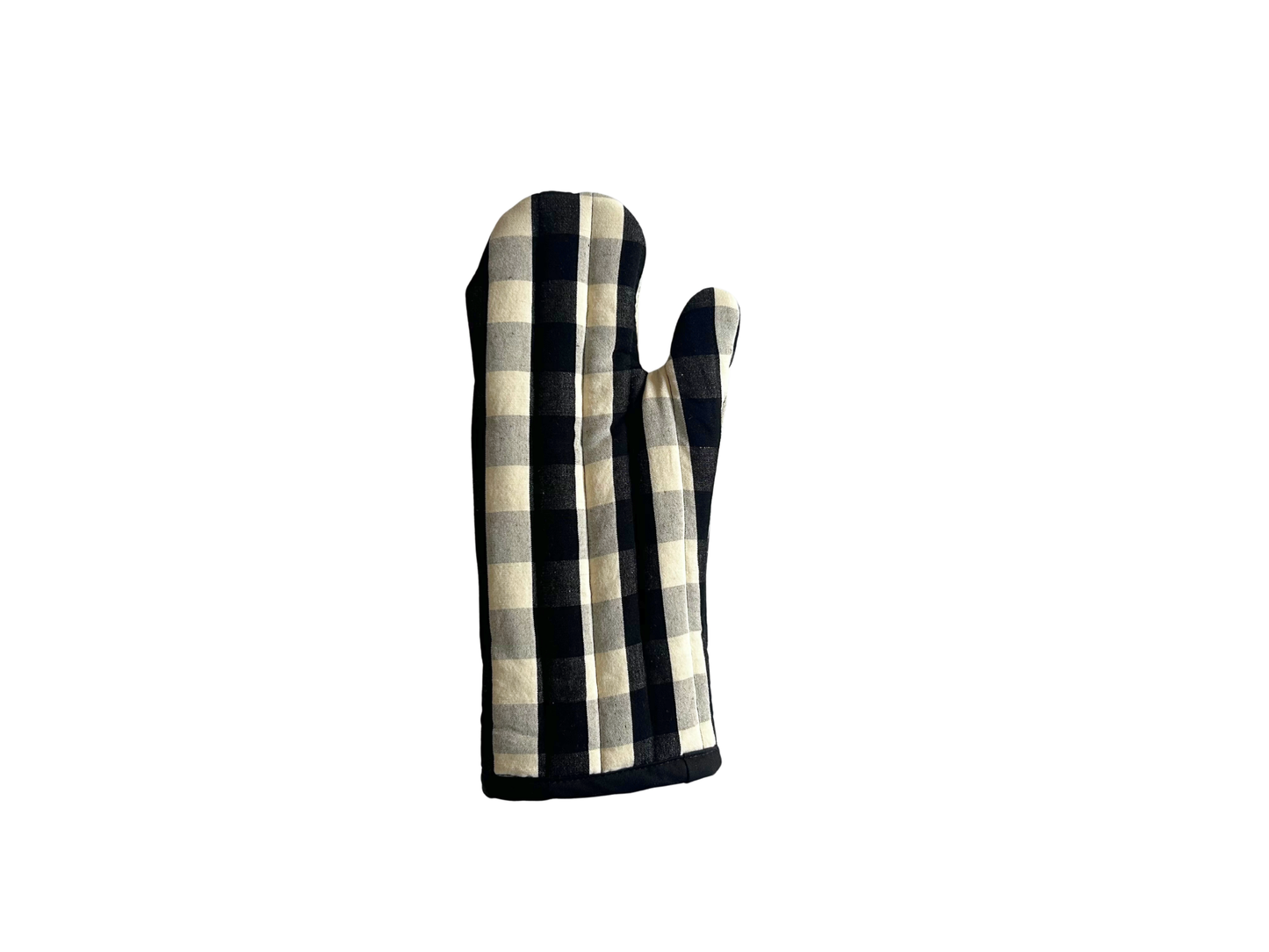 【loomer ルーマー】Cotton-Linen Checked Fabric Oven Mitt LM126-KG106 Monochrome Block Check/HK00637