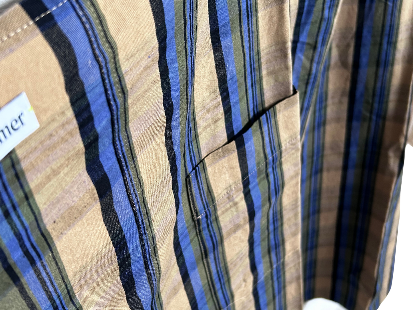 【loomer ルーマー】Cotton-Linen Checked Fabric Apron LM126-ER108 Camel Tartan/HK00638