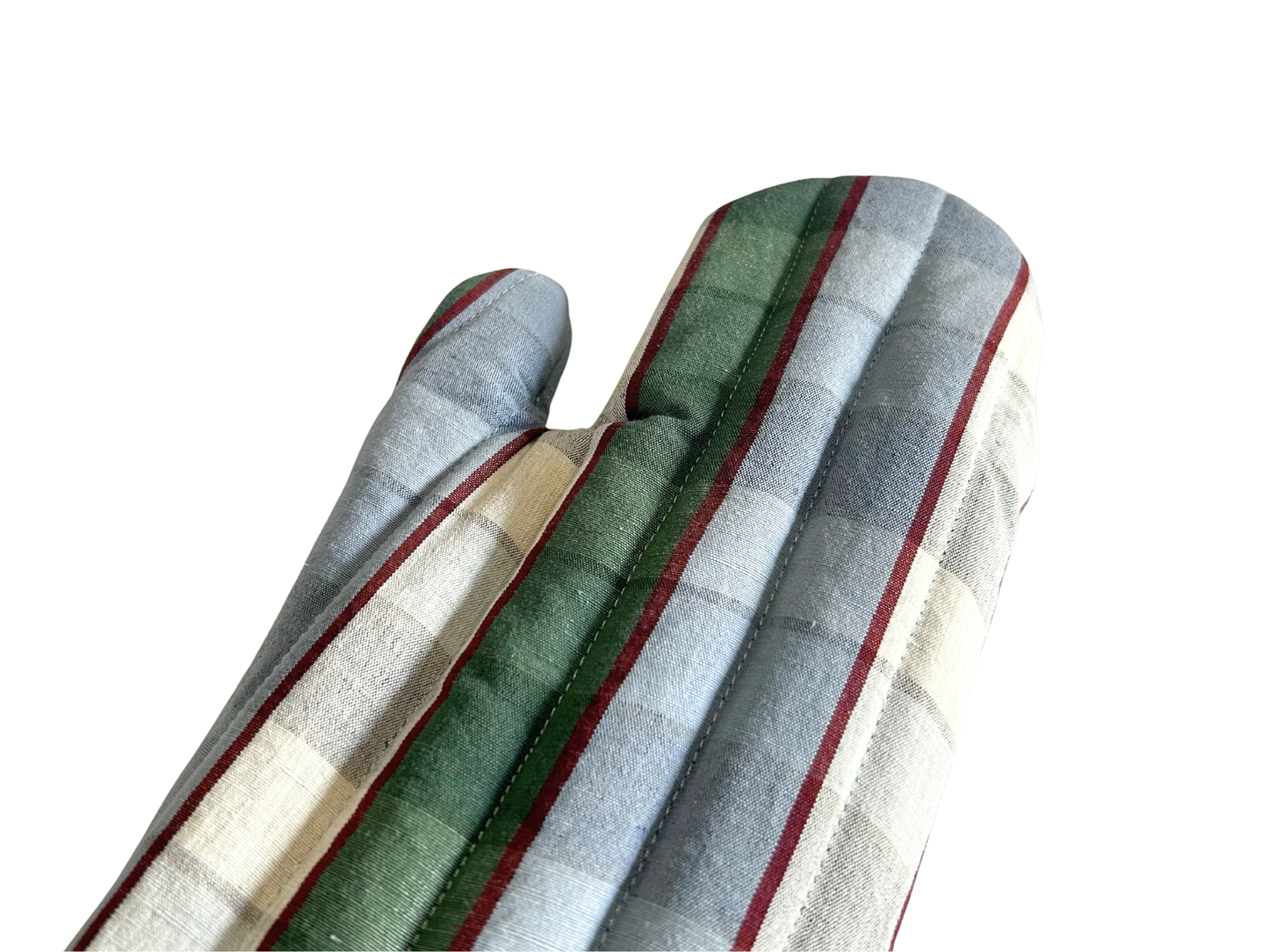 【loomer ルーマー】Cotton-Linen Checked Fabric Oven Mitt LM126-KG106 Blue-Green Block Check/HK00637