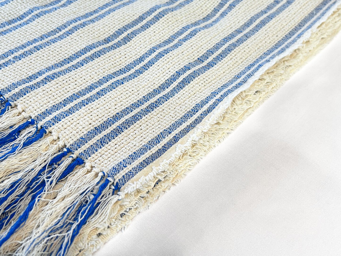 【loomer ルーマー】Indian Cotton Blanket LM126-KT110 BLUE STRIPE/HK00639