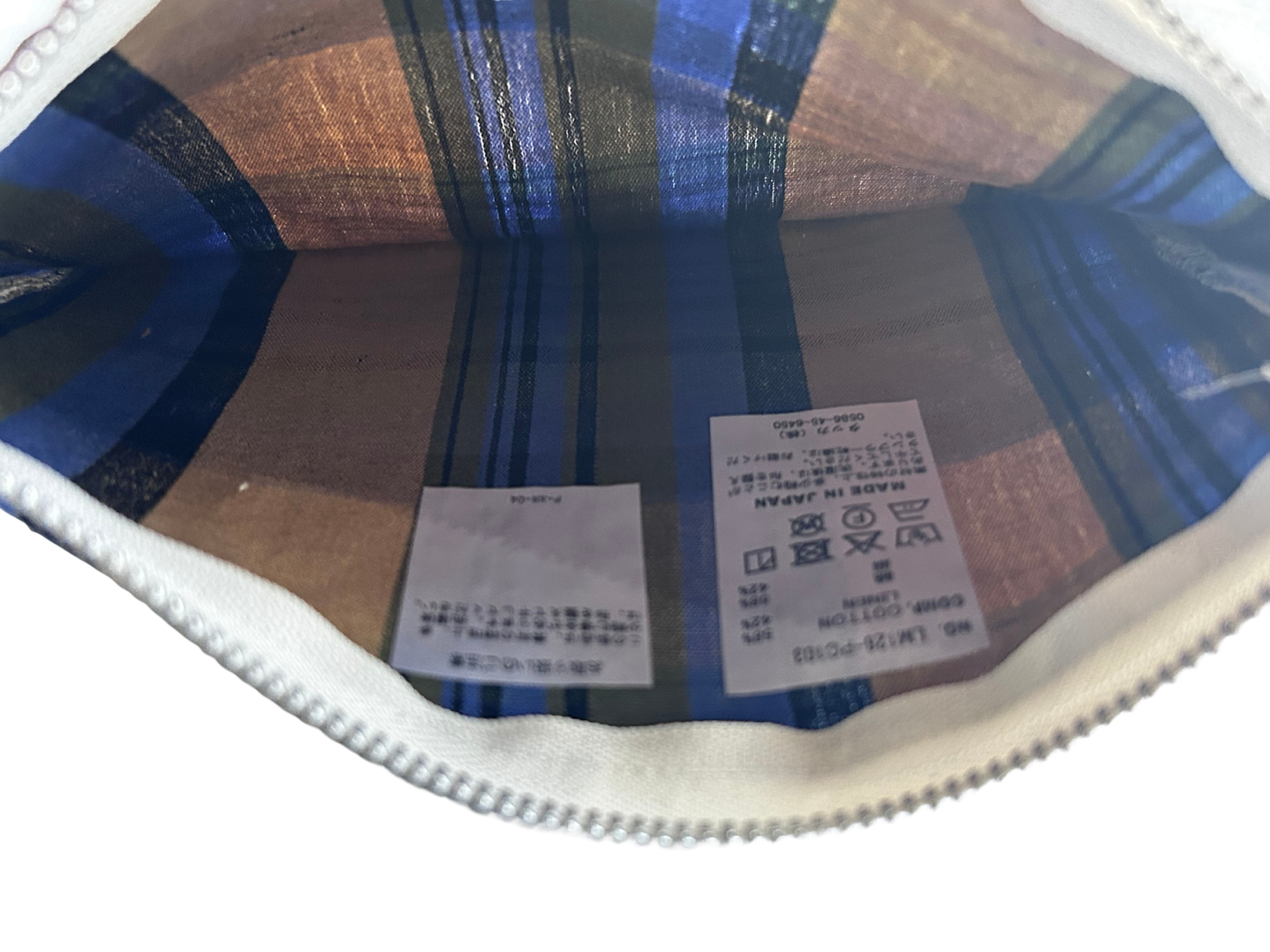 【loomer ルーマー】Cotton-LinenChecked Fabric Pouch LM126-PC103 Camel Tartan/HK00635