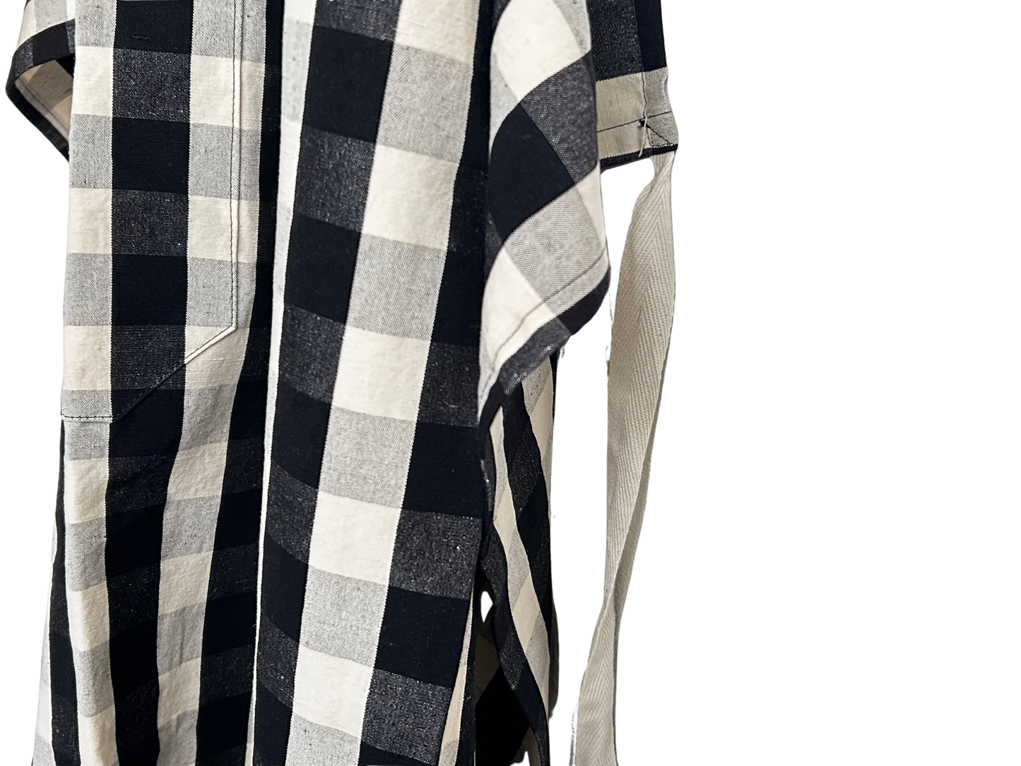【loomer ルーマー】Cotton-Linen Checked Fabric Apron LM126-ER108 Monochrome Block Check/HK00638