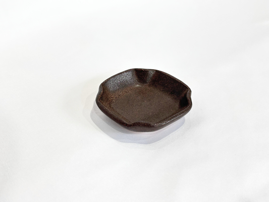 【バクキルン 浜田悠子】しかくい豆皿 茶/BK00054