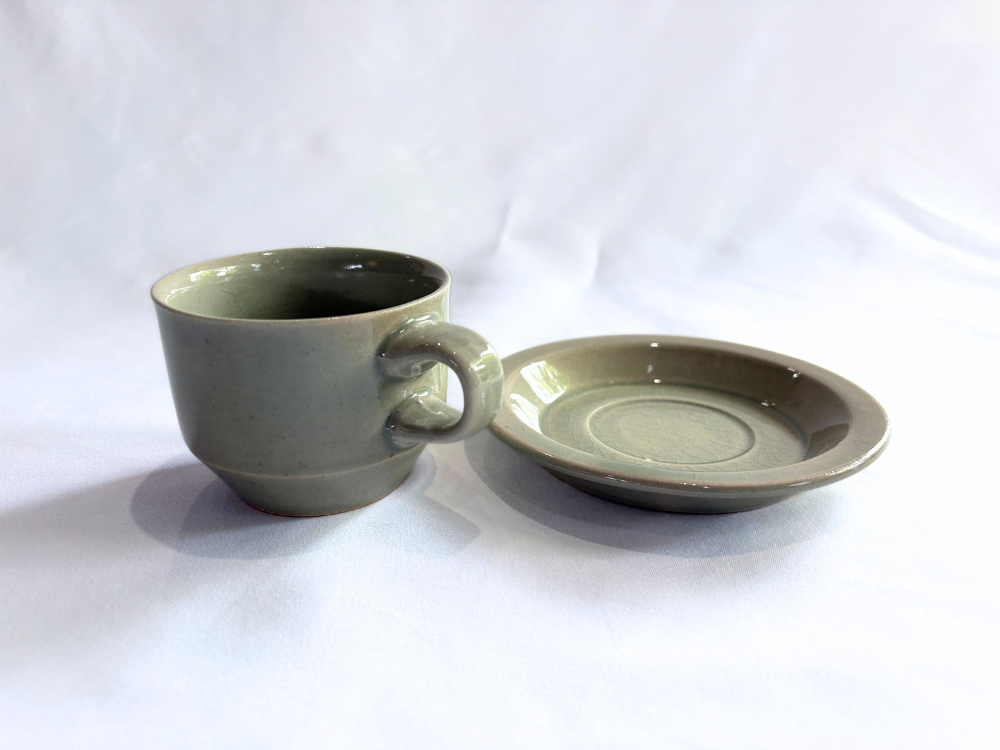 【Luft】 Erde・cup & saucer 薄緑 郡司製陶所/HK00693