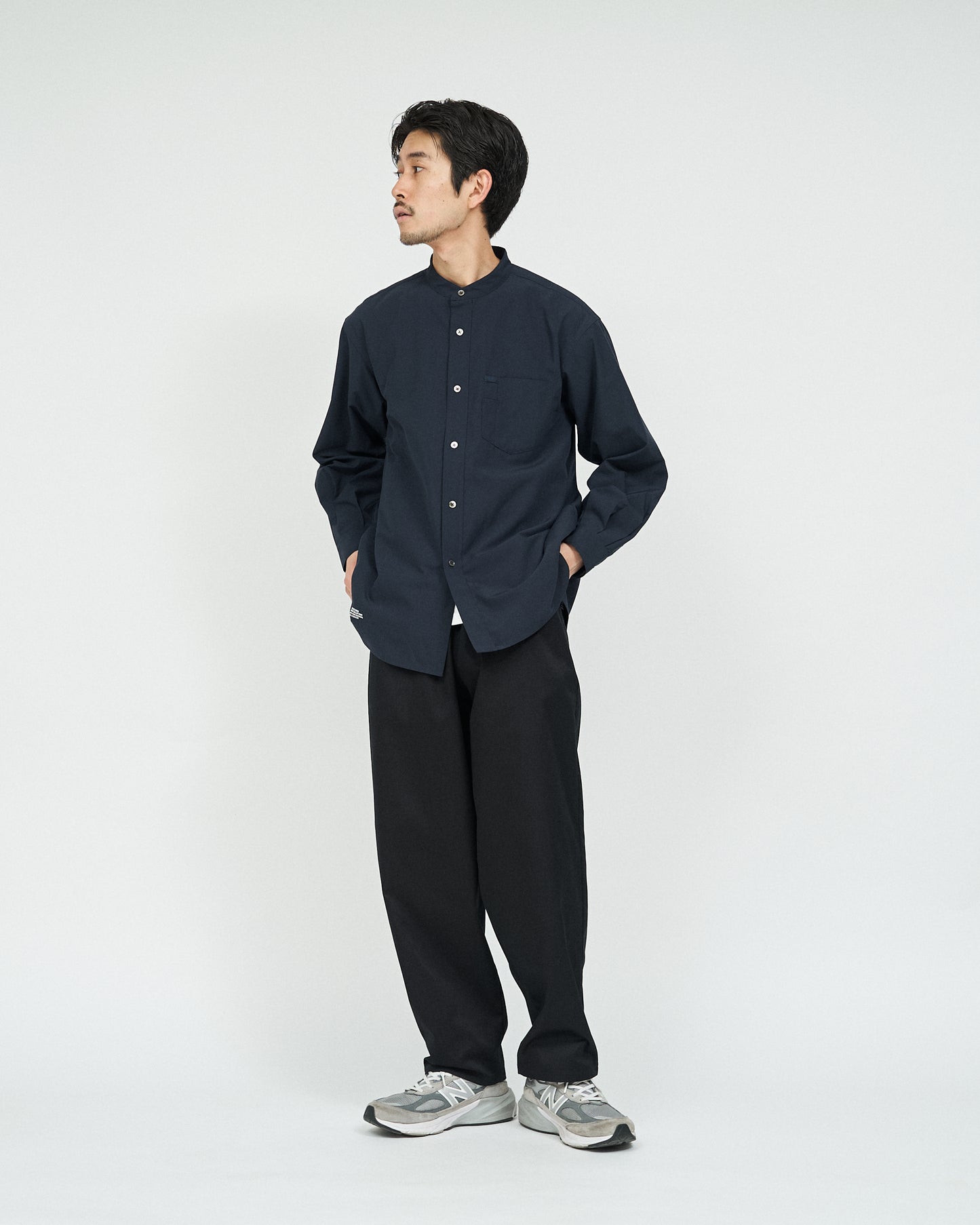 【FreshService】SERVICE WORK BAND COLLAR SHIRT NAVY/HK00630