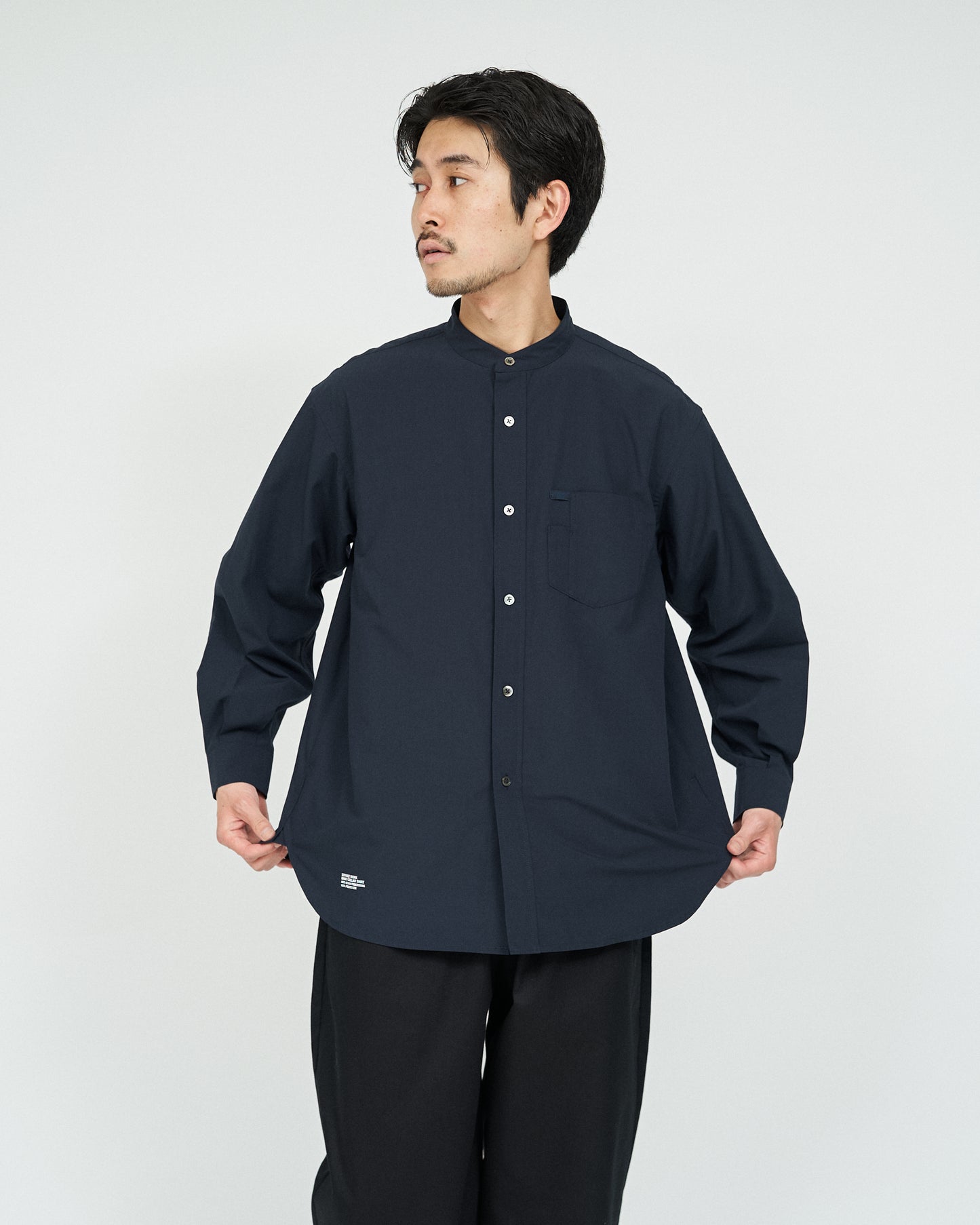 【FreshService】SERVICE WORK BAND COLLAR SHIRT NAVY/HK00630