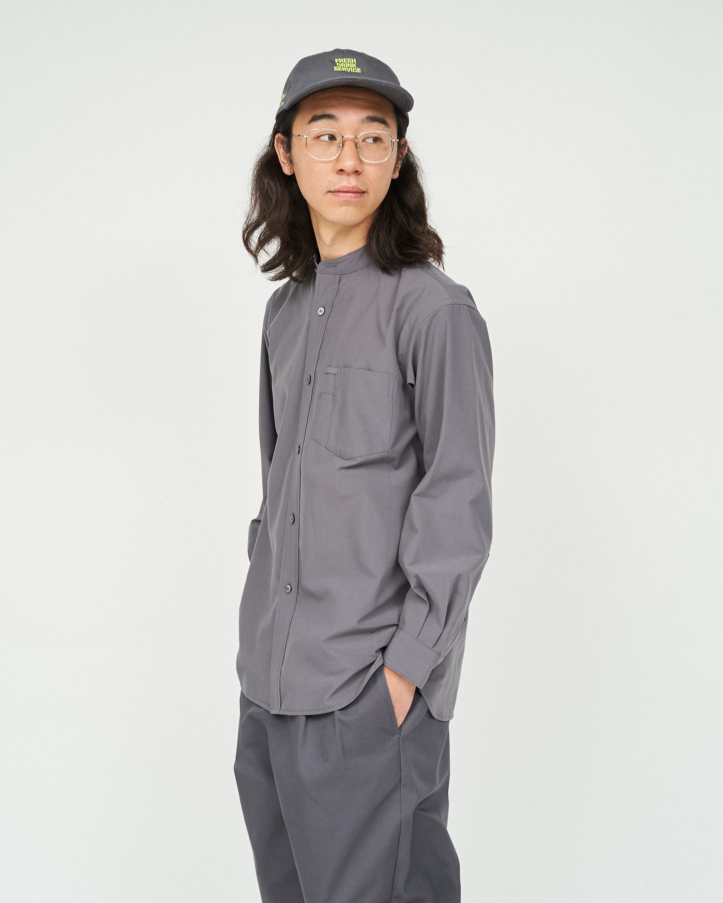【FreshService】SERVICE WORK BAND COLLAR SHIRT GRAY/HK00630