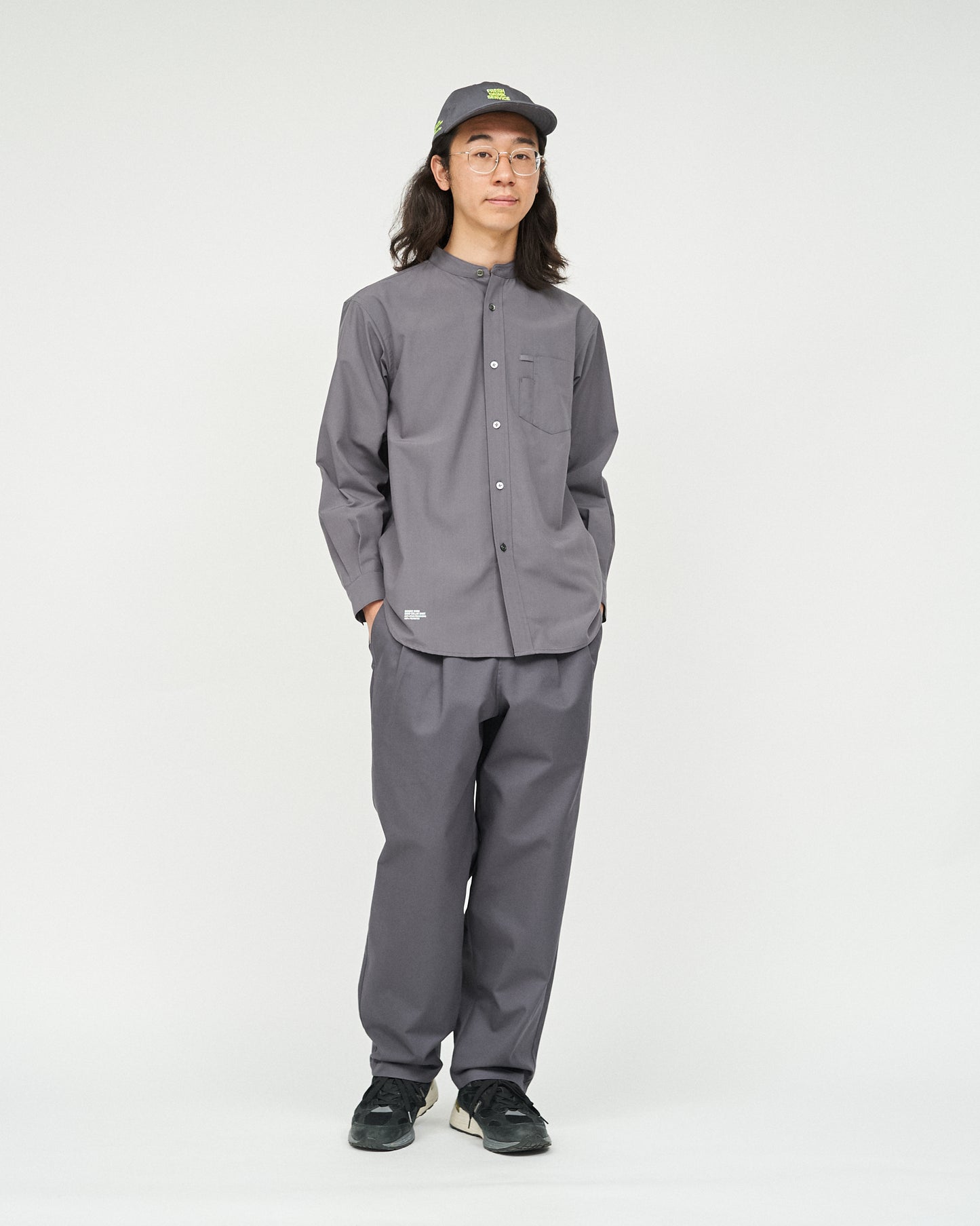【FreshService】SERVICE WORK BAND COLLAR SHIRT GRAY/HK00630