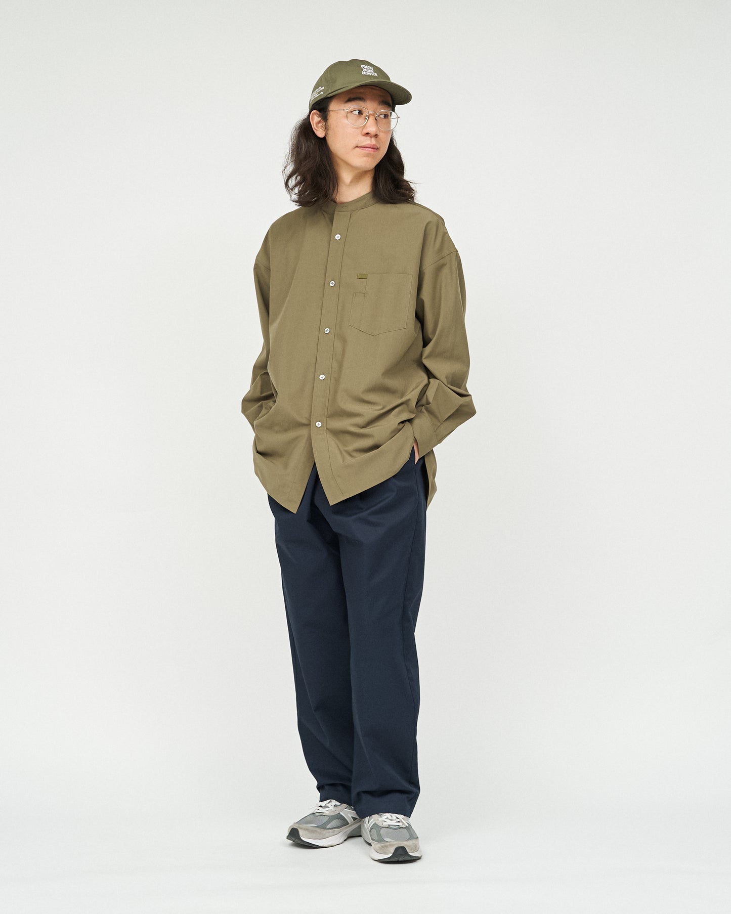 【FreshService】SERVICE WORK BAND COLLAR SHIRT KHAKI/HK00630