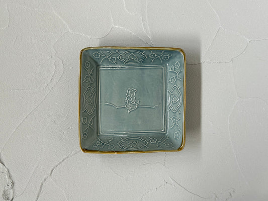 【吉村 尚子】naomitu pottery サル桃角皿/HK00504