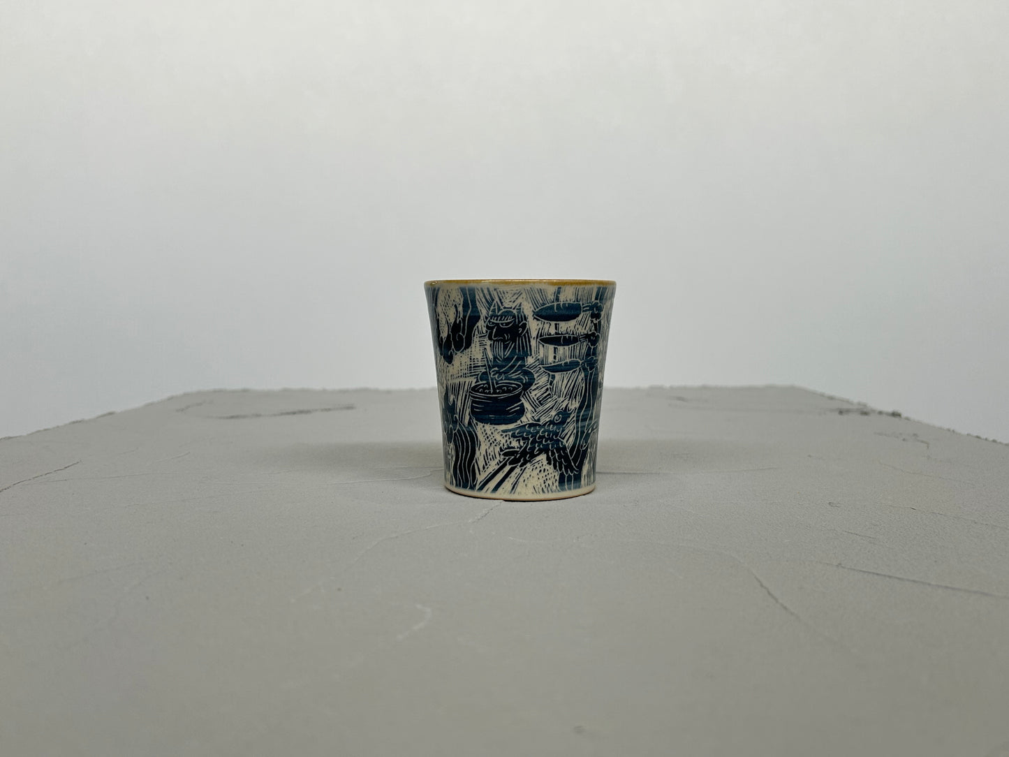【吉村 尚子】naomitu pottery 掻き落としフリーカップ 鬼/HK00529