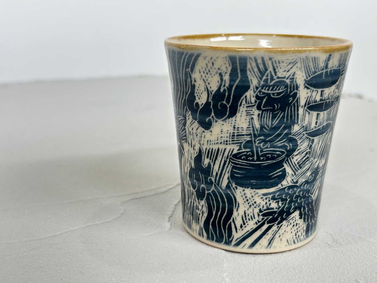 【吉村 尚子】naomitu pottery 掻き落としフリーカップ 鬼/HK00529