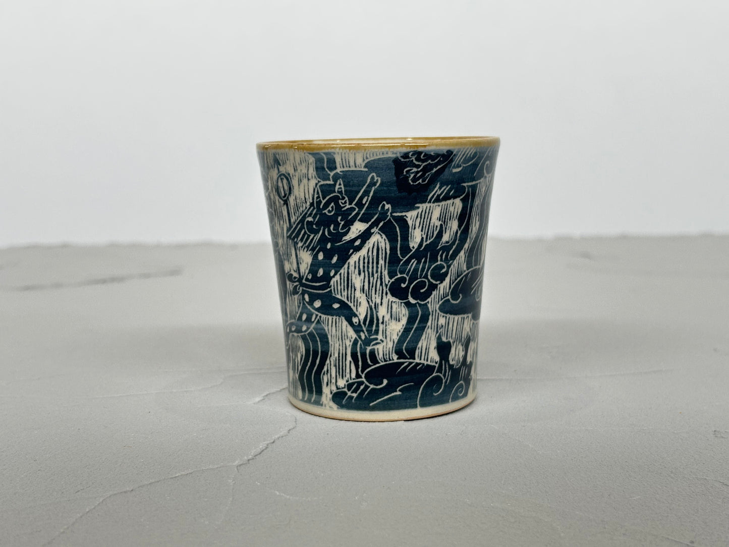【吉村 尚子】naomitu pottery 掻き落としフリーカップ 鬼/HK00529