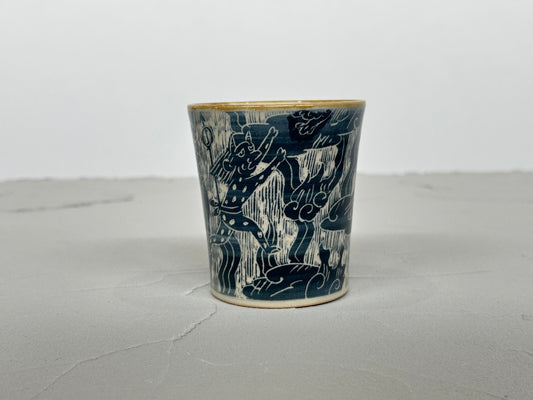 【吉村 尚子】naomitu pottery 掻き落としフリーカップ 鬼/HK00529