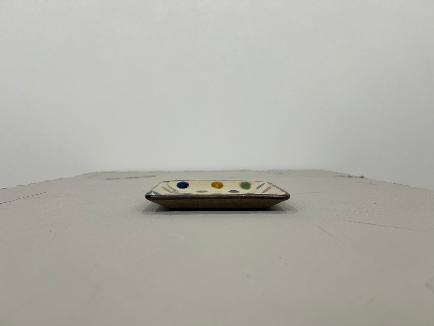 【一翠窯】 issui pottery 正方皿 小 ドット/HK00197