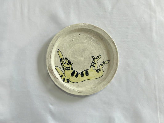 【吉村 尚子】naomitu pottery 粉引５寸皿 トラ D/HK00505