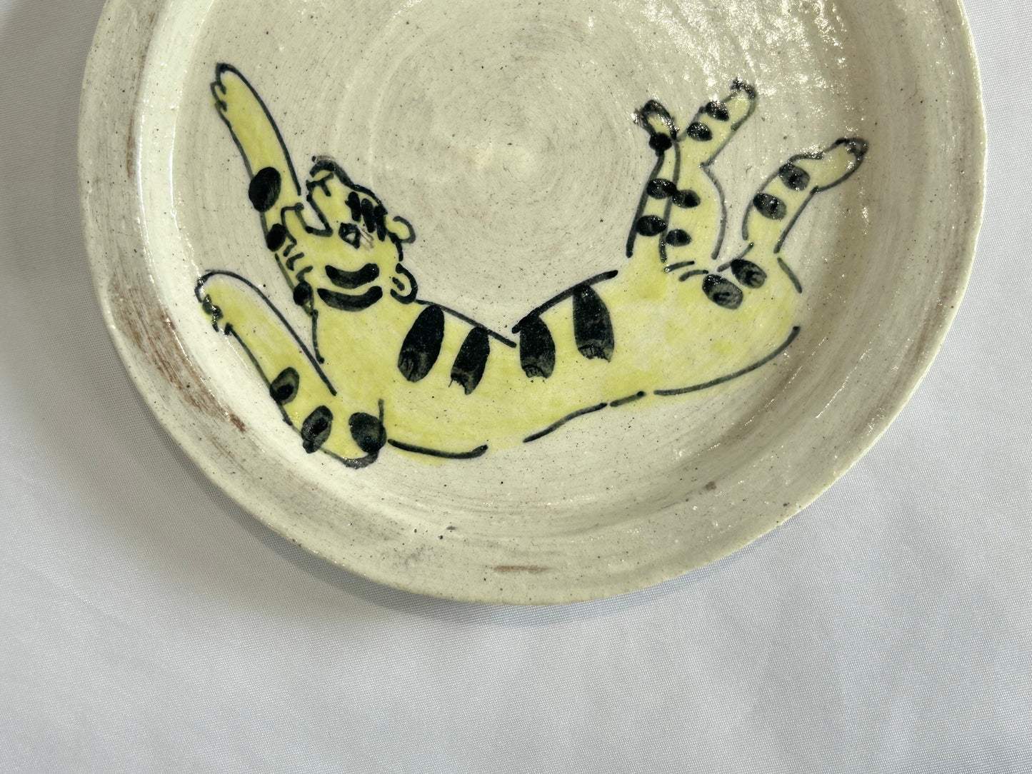 【吉村 尚子】naomitu pottery 粉引５寸皿 トラ D/HK00505