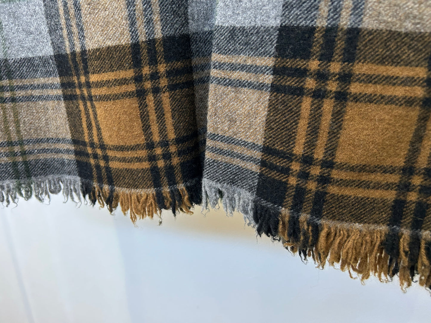 【loomer ルーマー】Lambs Wool Felted Stole LM323-ST039 Grey check/LM00002