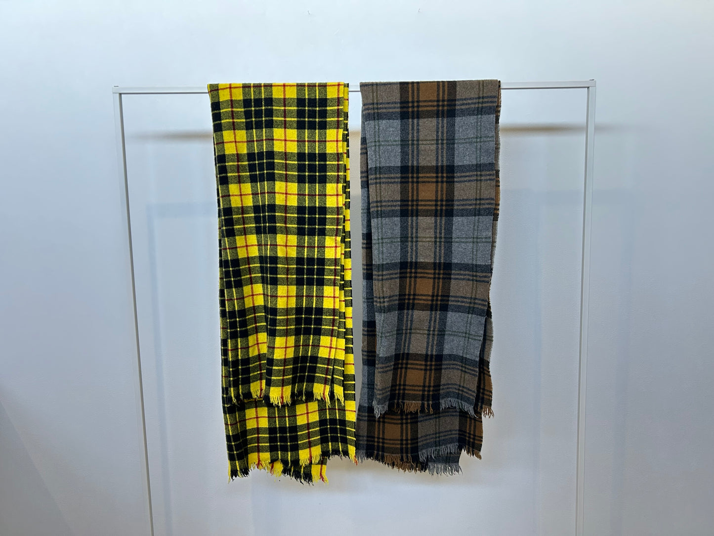 【loomer ルーマー】Lambs Wool Felted Stole LM323-ST039 Grey check/LM00002