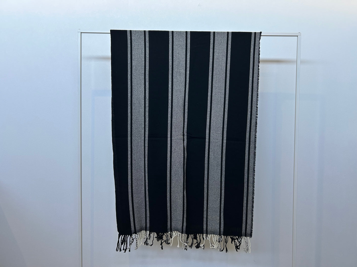 【loomer ルーマー】Lambs Wool Stripe Stole LM324-ST015 Black Stripe/LM00008