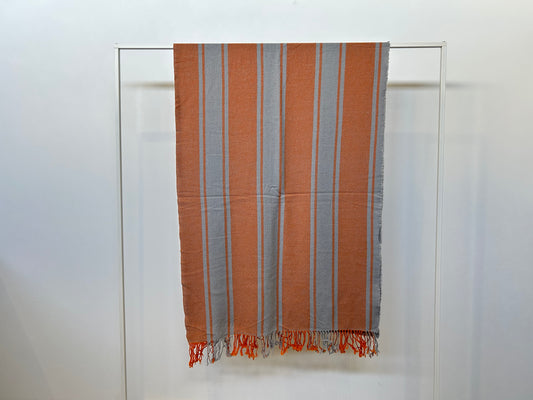 【loomer ルーマー】Lambs Wool Stripe Stole LM324-ST015 Orange Stripe/LM00008