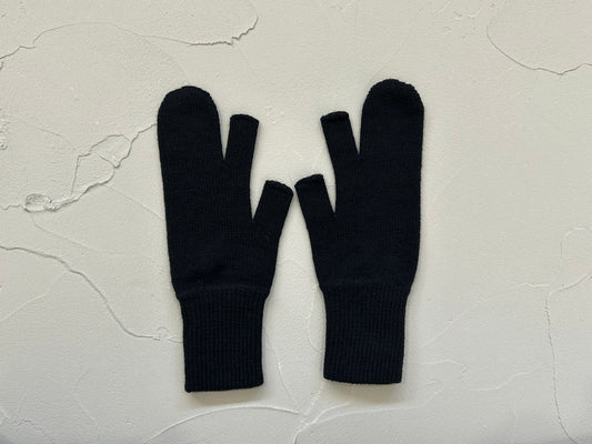 【loomer ルーマー】Cashmere Knit Gloves LM324-KN007 Black/LM00004