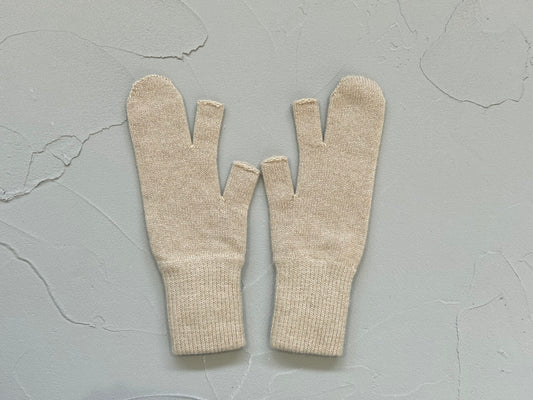 【loomer ルーマー】Cashmere Knit Gloves LM324-KN007 Ecru/LM00004