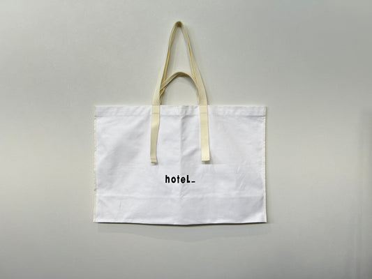 【hoteL_ ホテルアンダースコア】2way travel big tote bag WHITE BG0201/HT00010