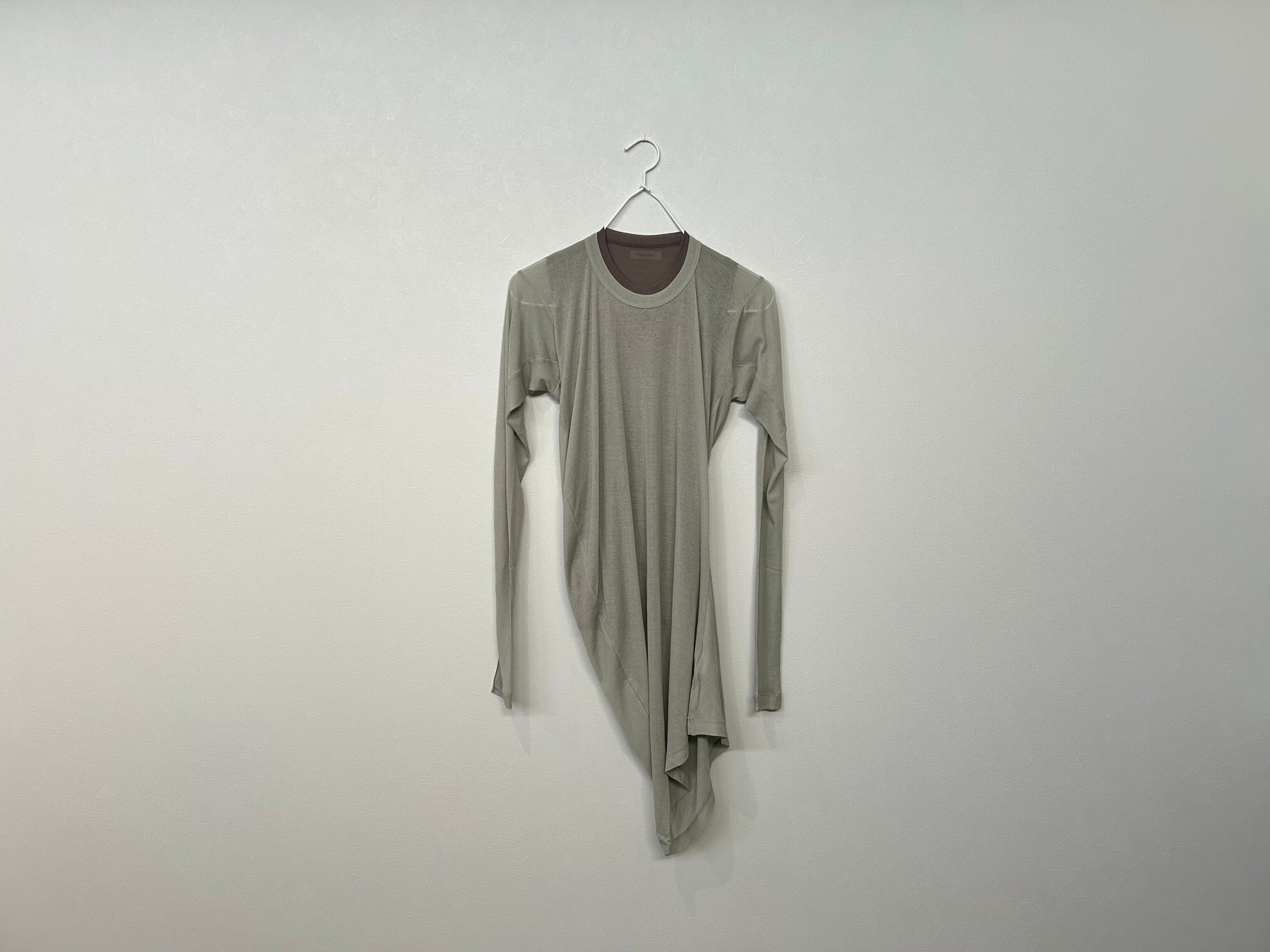 ESLOW エスロー】SHEERED JERSEY LAYERED LONG SLEEVE TEE/HK00470 
