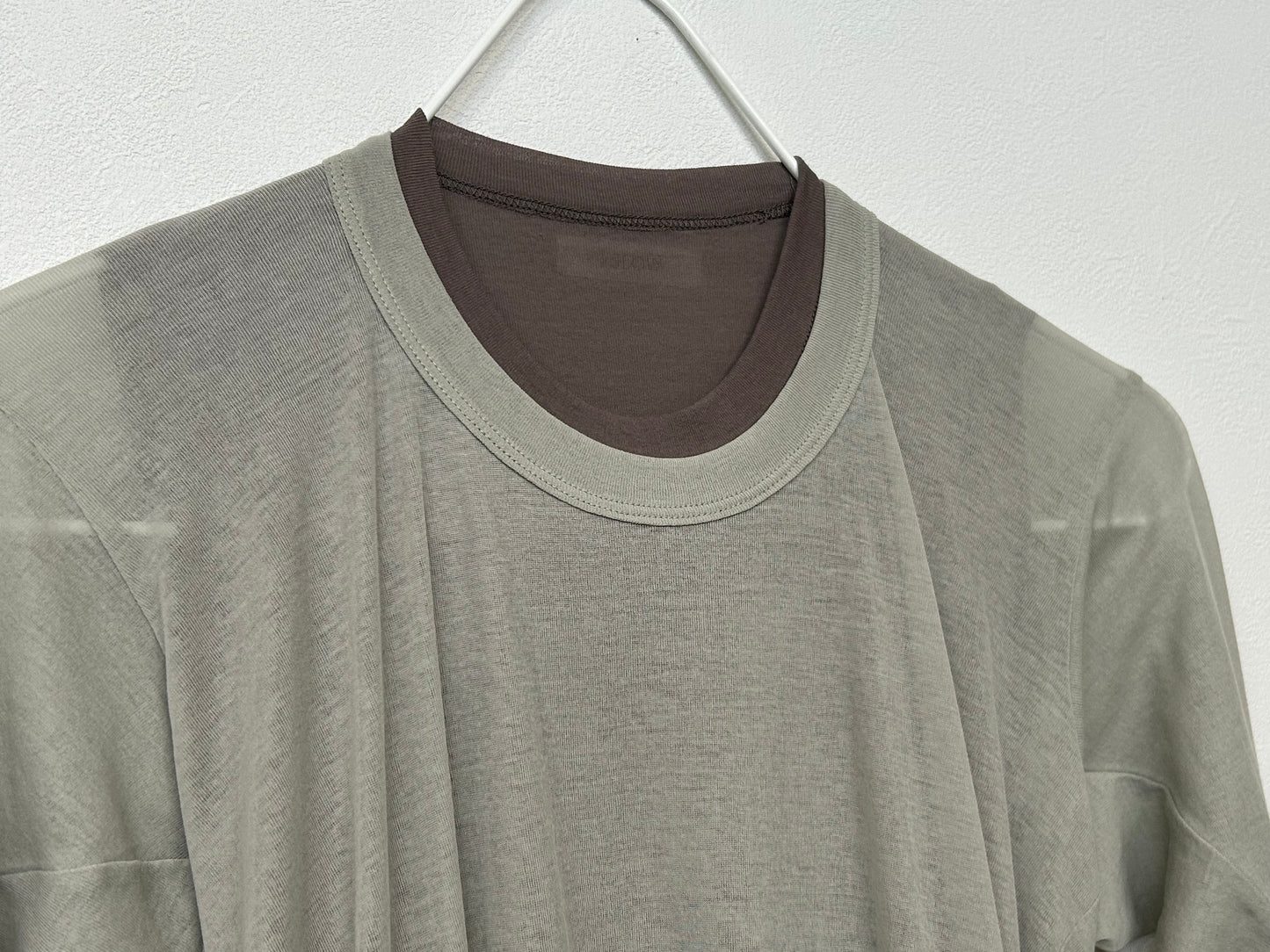 ESLOW エスロー】SHEERED JERSEY LAYERED LONG SLEEVE TEE ESLOW エスロー】SHEERED JERSEY LAYERED LONG SLEEVE TEE