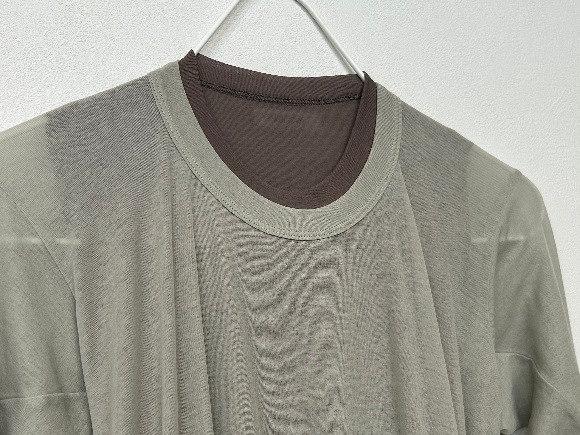 ESLOW エスロー】SHEERED JERSEY LAYERED LONG SLEEVE TEE/HK00470 